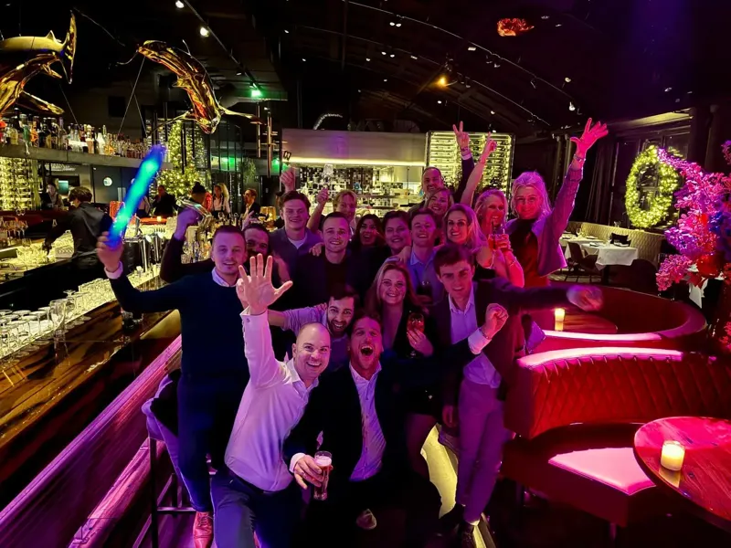 Het team viert kerst